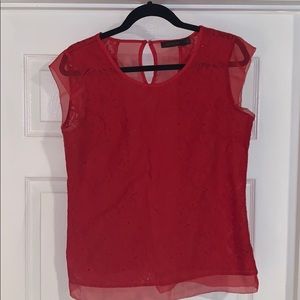 Limited Sleeveless Flirty Red Top, Size Medium
